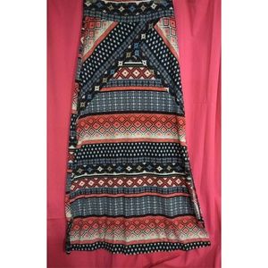 Blue pink white Joe Bendasset Geo maxi skirt